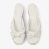 Avenue Wedge 50 Latte Nappa Leather Wedge Mules