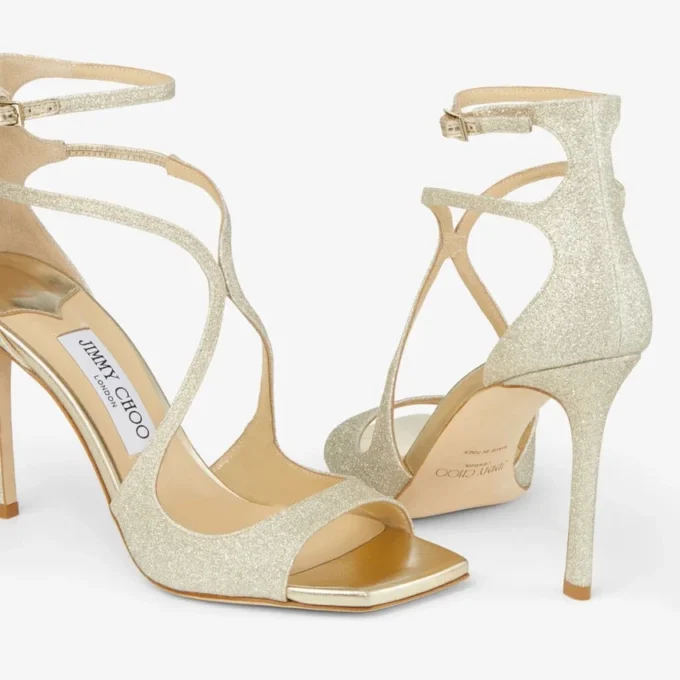 Azia 95 Platinum Ice Dusty Glitter Sandals