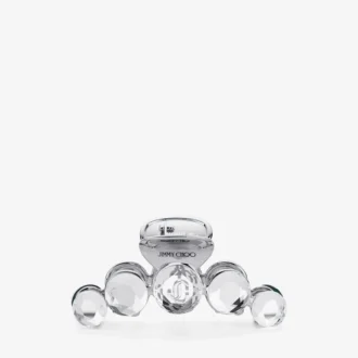 Claw Hair Clip Silver-Finish Crystal Claw Hair Clip
