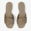 Dina Flat Taupe Ostrich Leather Flats