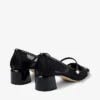 Elisa 45 Black Patent and Mesh Pumps