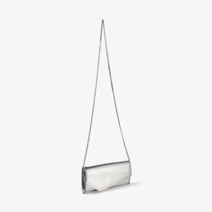 Emmie Silver Mirror Fabric Clutch Bag