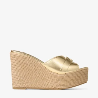leda wedge 100 gold metallic nappa leather mule wedge 1 330x330 - Leda Wedge 100 Gold Metallic Nappa Leather Mule Wedge
