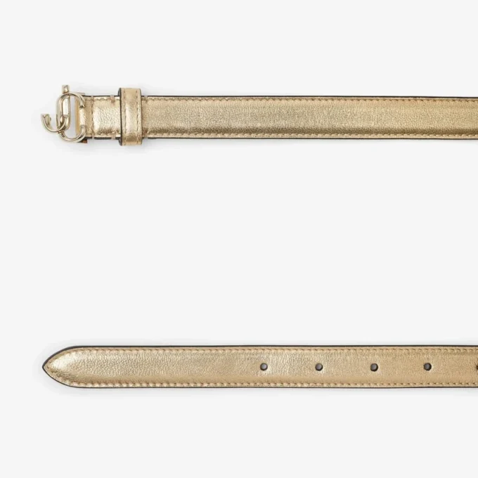 Mini Helina Gold Metallic Nappa Leather Mini Belt
