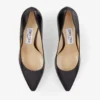 Romy 85 Black Kid Leather Pointy Toe Pumps