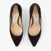 Romy 85 Black Suede Pointed Pumps