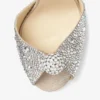 Sacora 100 Nude Suede Sandals with Hotfix Crystals and Sphere Detail
