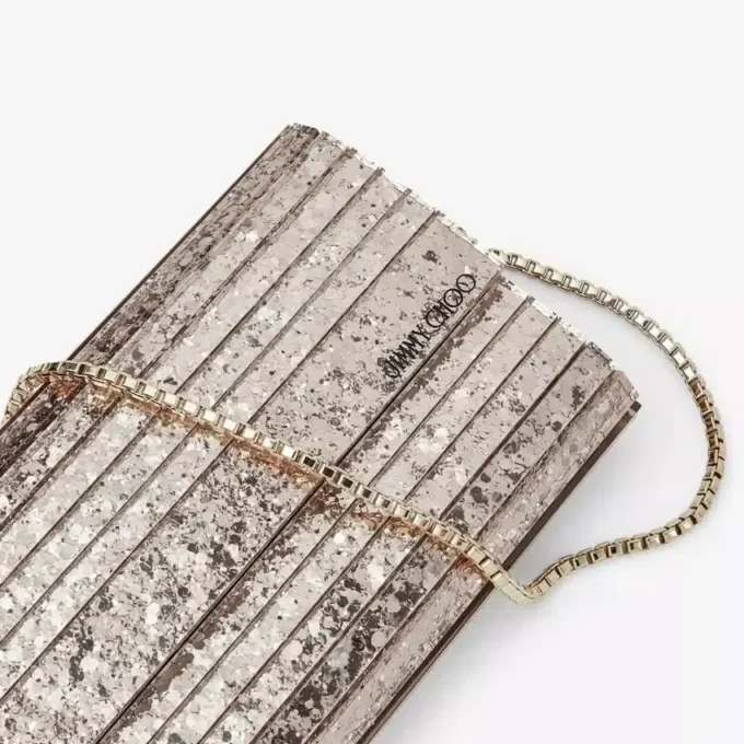 Sweetie Ballet Pink Shadow Coarse Glitter Acrylic Clutch Bag