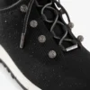 Veles Black Sequin Knit Trainers